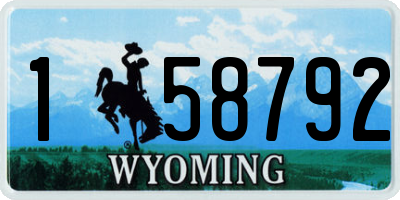 WY license plate 158792