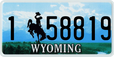 WY license plate 158819