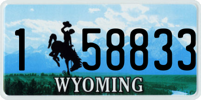 WY license plate 158833