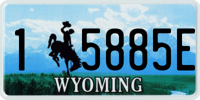 WY license plate 15885E