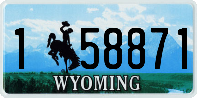 WY license plate 158871