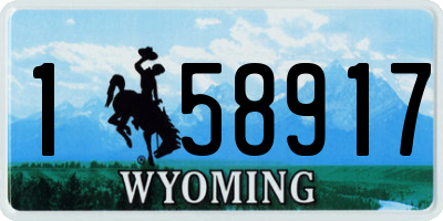 WY license plate 158917