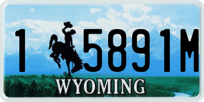 WY license plate 15891M