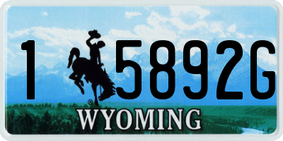 WY license plate 15892G