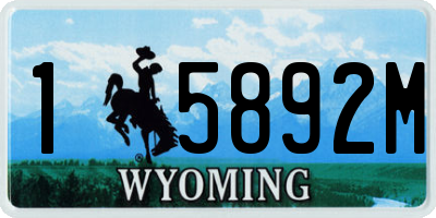 WY license plate 15892M