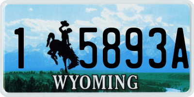 WY license plate 15893A
