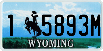 WY license plate 15893M