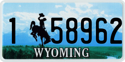WY license plate 158962