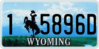WY license plate 15896D