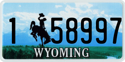 WY license plate 158997