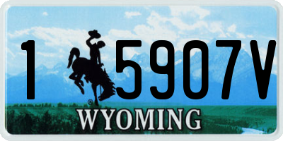 WY license plate 15907V