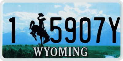WY license plate 15907Y