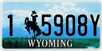 WY license plate 15908Y