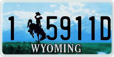 WY license plate 15911D