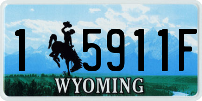 WY license plate 15911F