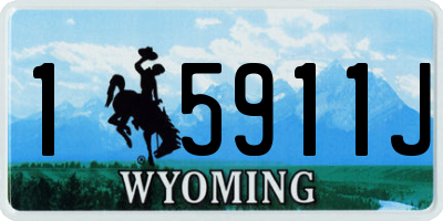 WY license plate 15911J