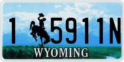 WY license plate 15911N