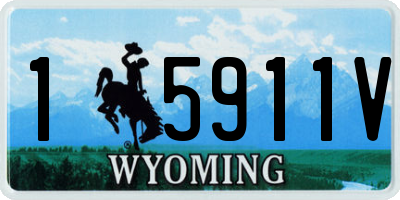 WY license plate 15911V
