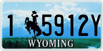 WY license plate 15912Y