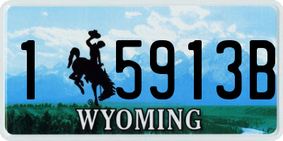 WY license plate 15913B