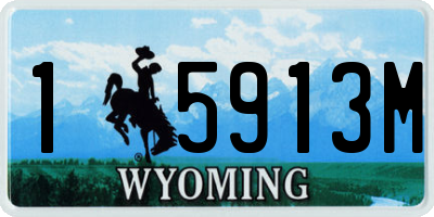 WY license plate 15913M