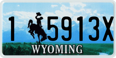 WY license plate 15913X