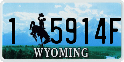 WY license plate 15914F