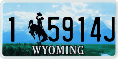 WY license plate 15914J