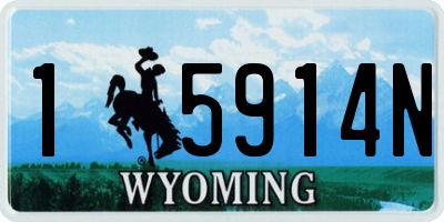 WY license plate 15914N
