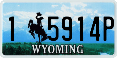 WY license plate 15914P