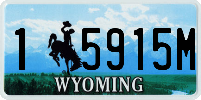 WY license plate 15915M