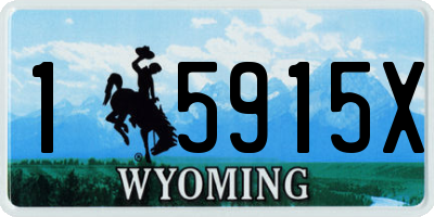 WY license plate 15915X