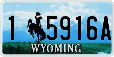 WY license plate 15916A