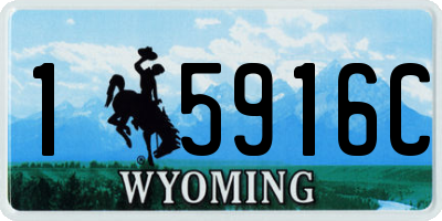 WY license plate 15916C