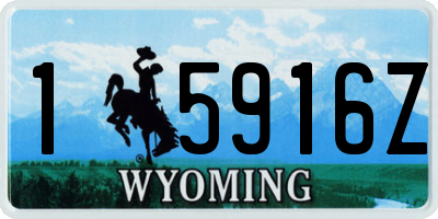 WY license plate 15916Z