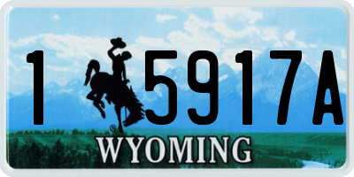 WY license plate 15917A