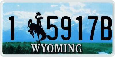 WY license plate 15917B