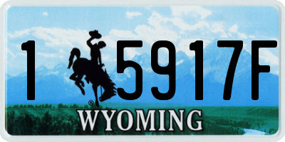 WY license plate 15917F