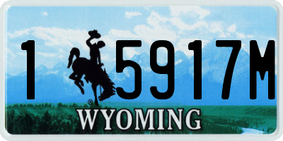 WY license plate 15917M