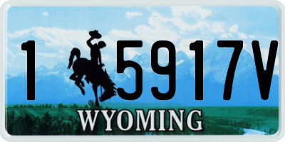 WY license plate 15917V