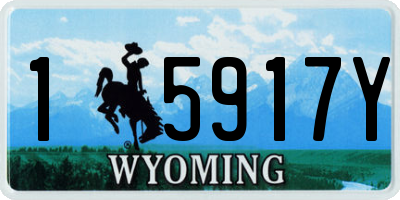 WY license plate 15917Y