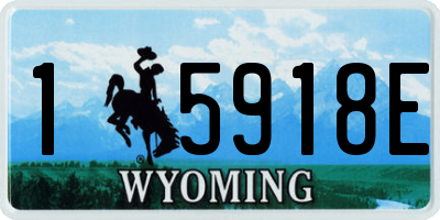 WY license plate 15918E