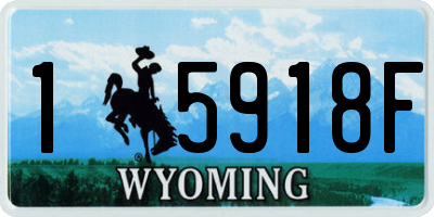 WY license plate 15918F