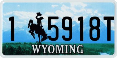 WY license plate 15918T