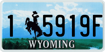 WY license plate 15919F