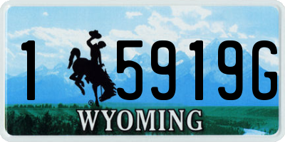 WY license plate 15919G