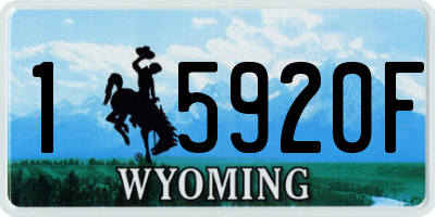 WY license plate 15920F