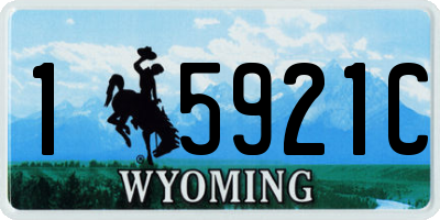 WY license plate 15921C