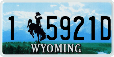 WY license plate 15921D