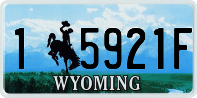 WY license plate 15921F